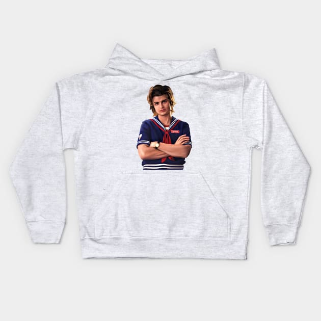 Steve Harrington (Original Drawing) Kids Hoodie by sparkling-in-silence